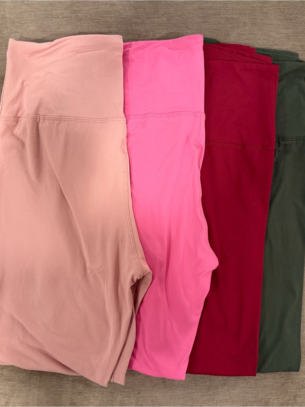 Women's High-Waist Leggings Pack — Blush, Hot Pink, Burgundy & Olive
